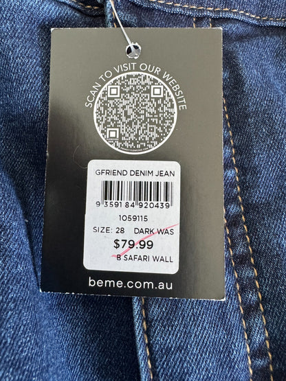 💙BeMe 7/8 Length  Distressed Jeans Plus Size 28 Stretch Dark Wash💙New with Tag