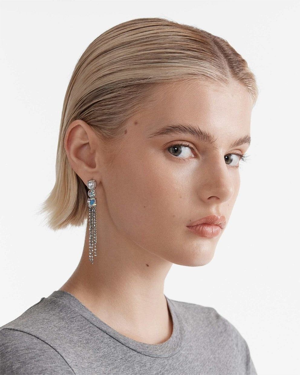 MIMCO City Scape Drop Earrings Silver  RRP $99 Genuine New + Dust Bag