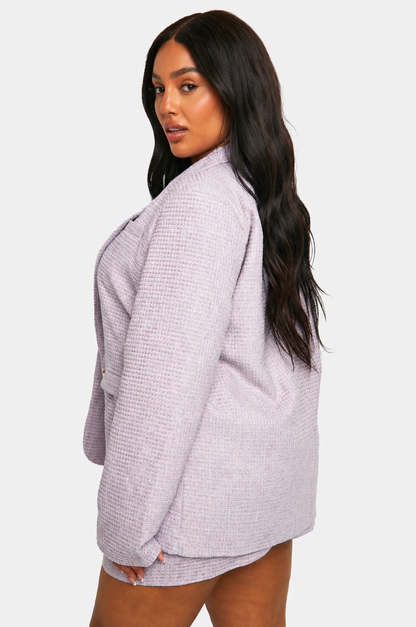 Boohoo Plus Boucle Blazer (22) & Skirt (20) Set Mint Green RRP $182 NEW