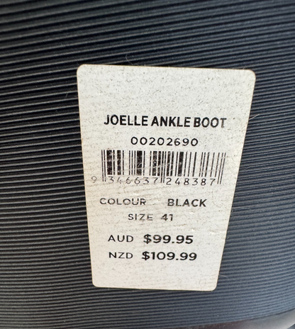City Chic Joelle Ankle Boots Black EU 41 AS/US 10 - 8cm Block Heel 🖤 New 🖤