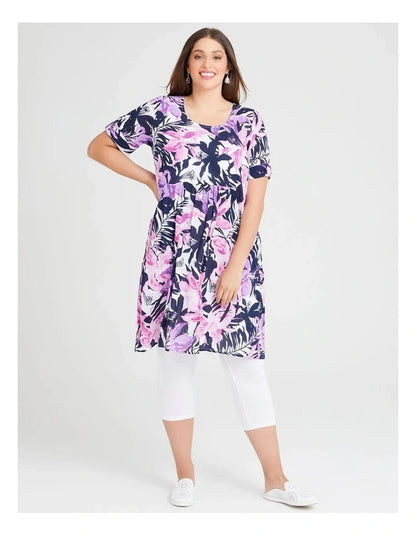 Taking Shape Cotton Tropical Pocket Dress Print Size 12 (Plus) RRP $129.95 NWT
