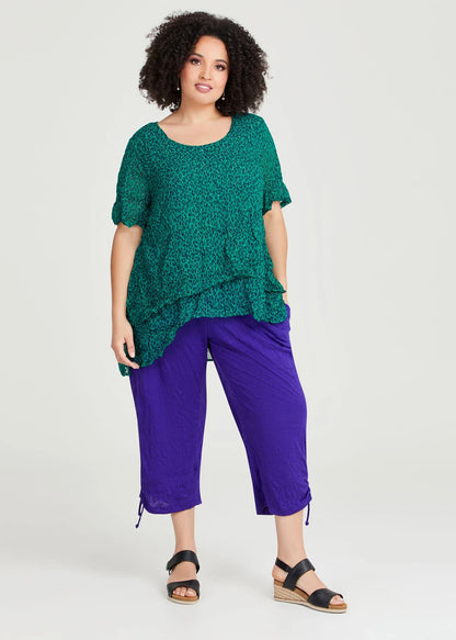 Taking Shape Top  Womens Green Animal Print  Plus Size 14 New RRP $149