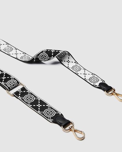 Mimco Crossbody MIM-GRAM WEBBING Bag Strap BNWT Black & white,  Gold RRP $59.95