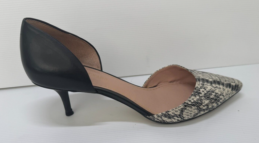 ENZO ANGIOLINI Eagabrino Black & White Pointed Toe High Heels Leather worn once