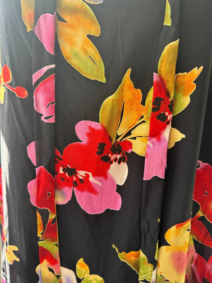 Taking Shape Bouquet Satin Burnout Top Plus Size 14 Floral Blouse 🖤 Stunning 🖤