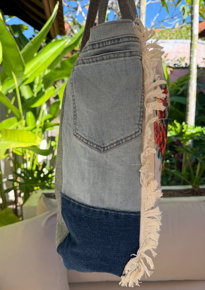 ⭐ Upcycled Denim Tote Bag -"Perfectly Imperfect" – Handmade Eco-Friendly NEW ⭐