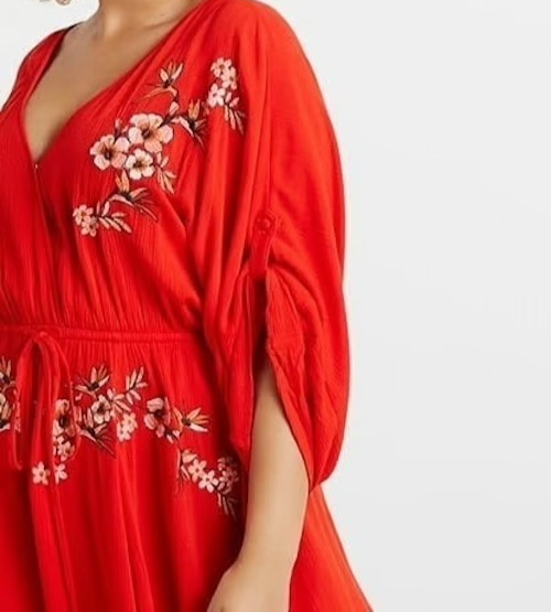 City Chic Seville Tunic Dress - tiger lily Plus Size L - 20 RRP $90