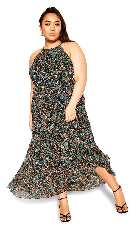 City Chic Regina Print Maxi Dress  Plus Size XL (22) New with Tag RRP $160