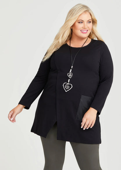Taking Shape Bamboo Ponte Set The Tone Tunic in Black Plus Size 18 RRP $140 NEW