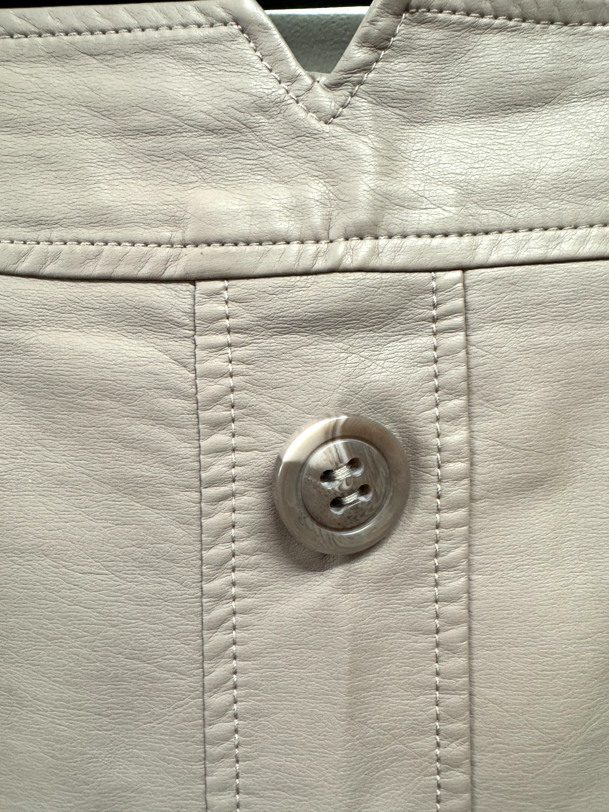 City Chic Skirt Plus Size XL 22 Tan Faux Leather Button Front Fully Lined As New