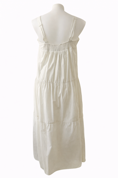 City Chic Ivory Tiered Maxi Dress – Plus Size M 18 – Summer Essential 🖤 Cotton