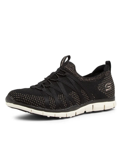 SKECHERS Gratis Black-Rose Gold womens Sneakers Slip In -  as New RRP $130