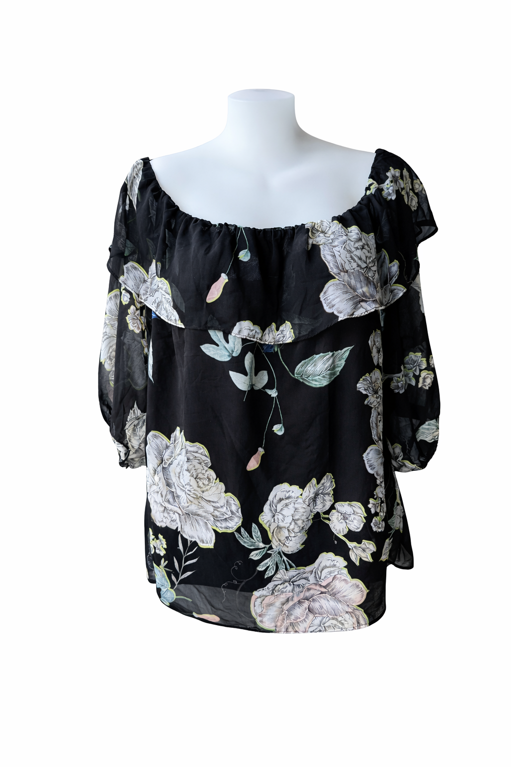 City Chic Ladies Peony short Sleeve Top Plus Size XXL 24 RRP $120 🖤 Stunning 🖤