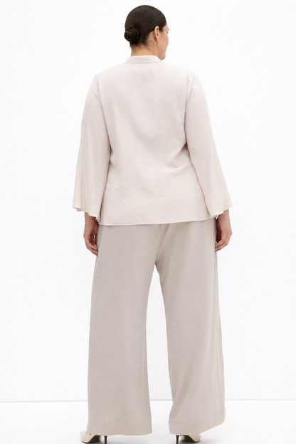 City Chic Mahalia Neck Tie Top - champagne XXL Plus size 24 New RRP $95