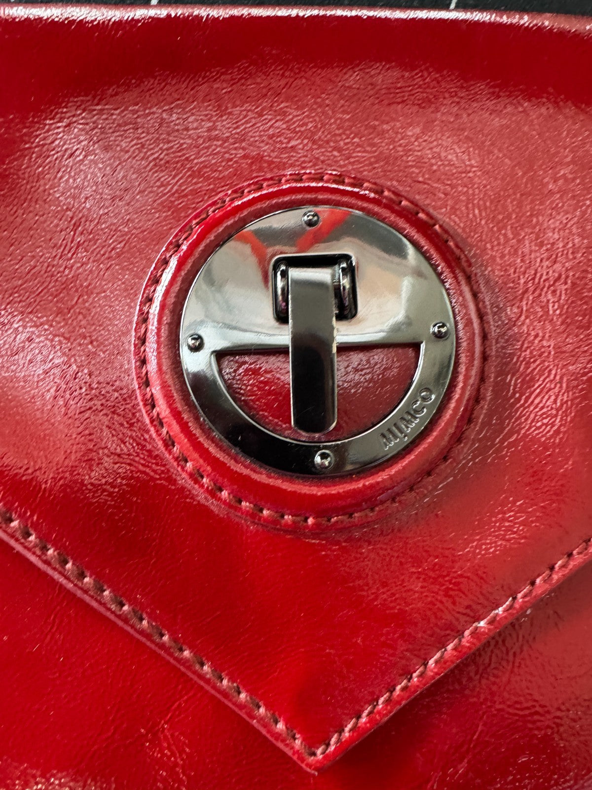 MIMCO 🌟Vintage🌟 Molter Envelope Turnlock Clutch in Patent Leather in Scarlet