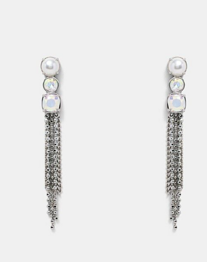 MIMCO City Scape Drop Earrings Silver  RRP $99 Genuine New + Dust Bag