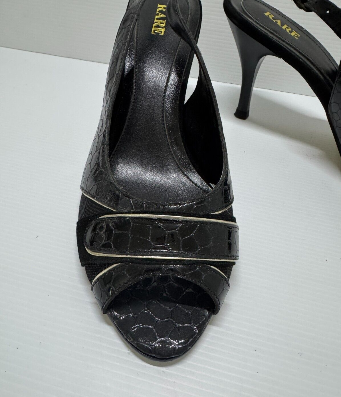 Black Patent Leather Shoes  Size 8 Aus Stunning as new with box and spare heels