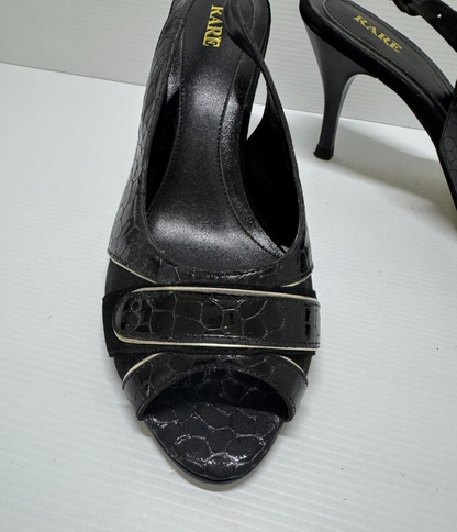 Black Patent Leather Shoes  Size 8 Aus Stunning as new with box and spare heels