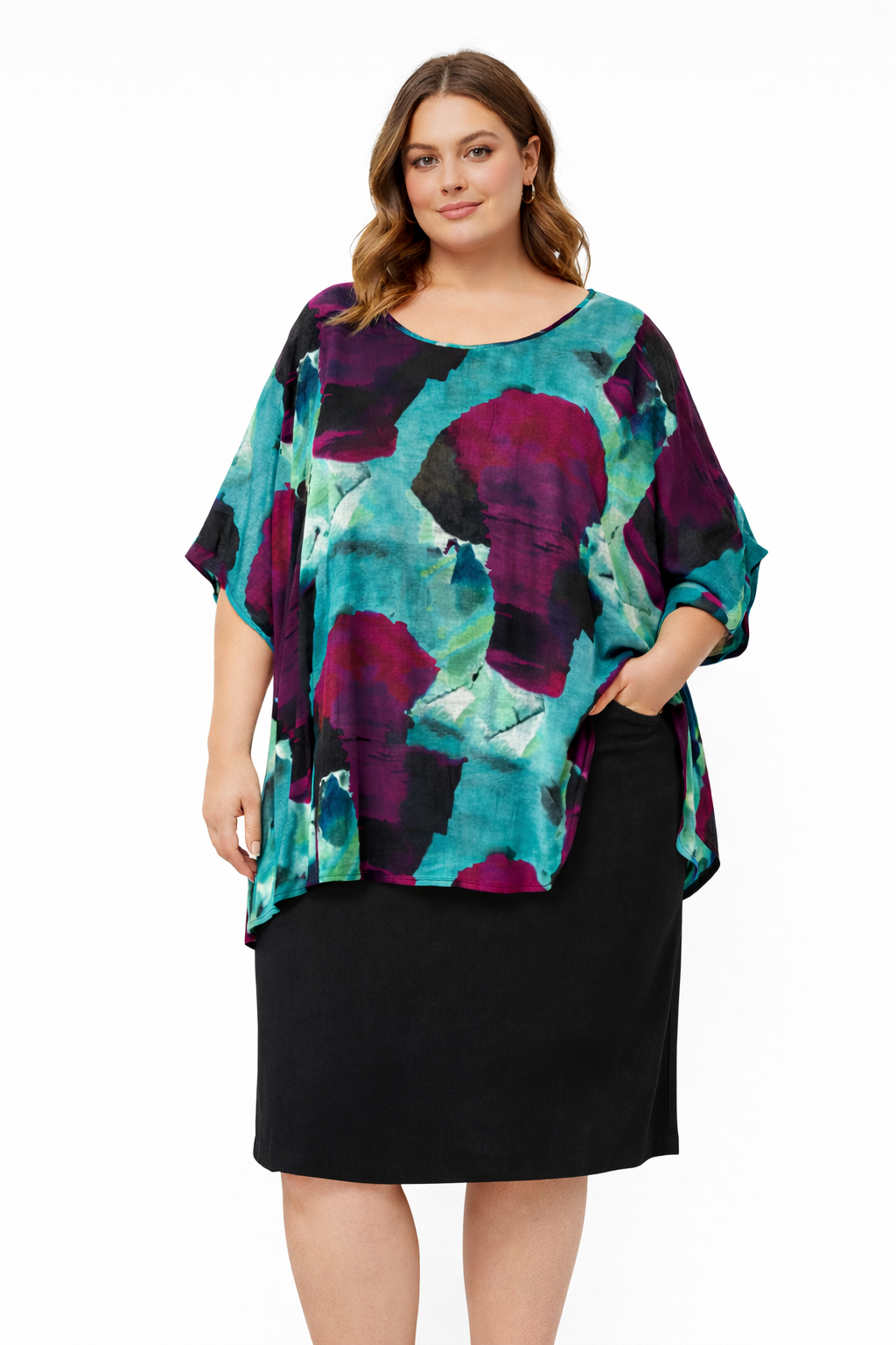 🌿 Taking Shape Top Plus Size M (18–20) Fully Lined Polyester – Elegant & Flowy