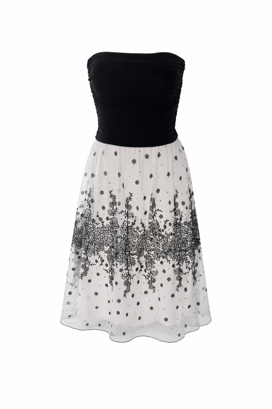 Speechless Black & White Strapless Party Dress Beaded  Tulle Lined 🖤 Size 14-16