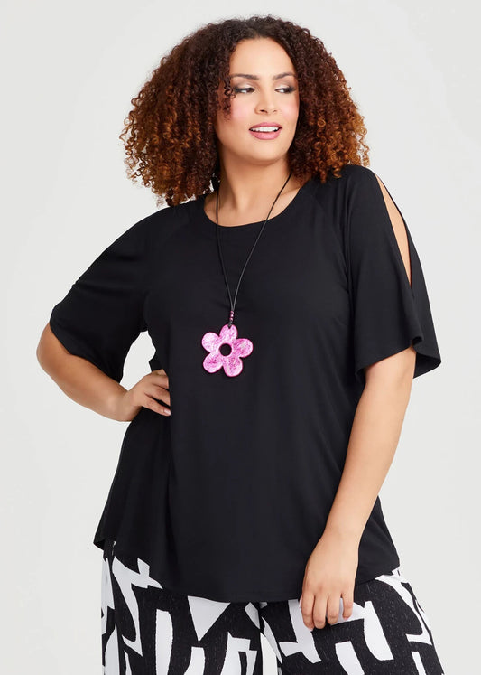 Taking Shape Bamboo Boston Cold Shoulder Top Plus Size 24 New With Tags RRP $90
