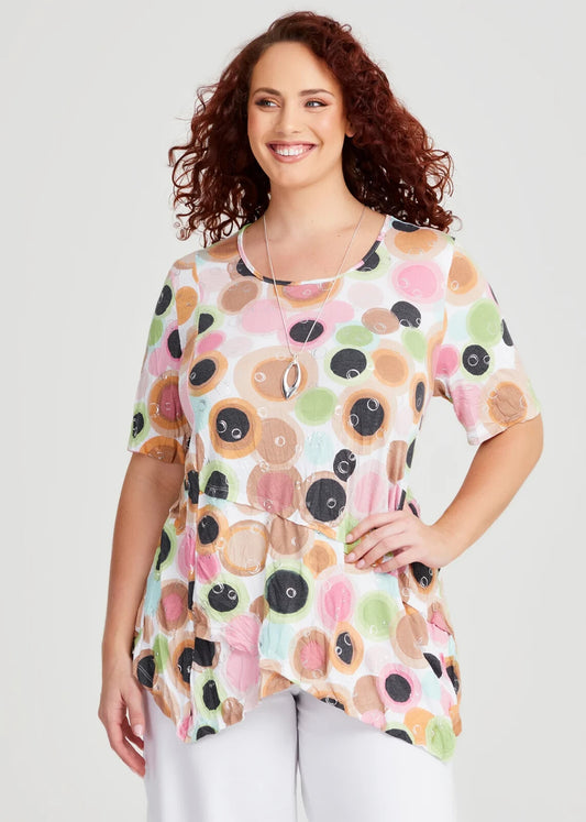 Taking Shape Spot Foil Bamboo Crush Top Plus Size 20 New With Tags RRP $120