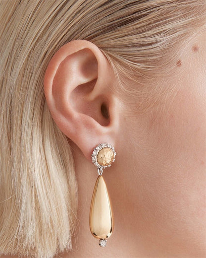 Mimco Last Tango Drop Earrings Gold New Genuine with Mimco Dust Bag RRP$99.95