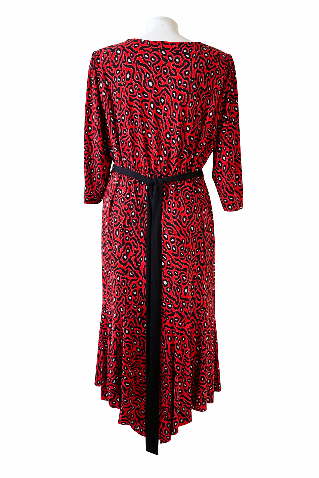 TAKING SHAPE Womens Animal Print Wrap Dress Red & Black Size 24🖤❤️RRP $170🖤❤️