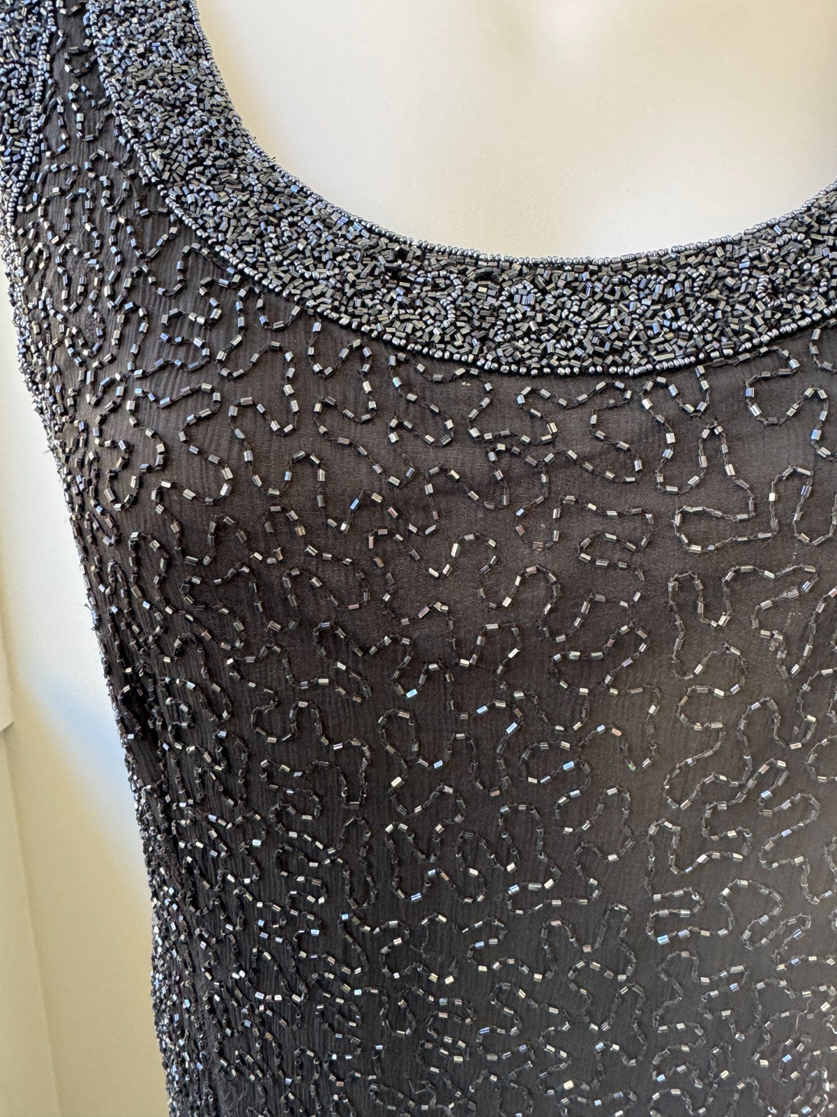 Eve Hunter ✨Beaded Silk✨Evening Gown Size 20 Black Formal Long Dress Sleeveless