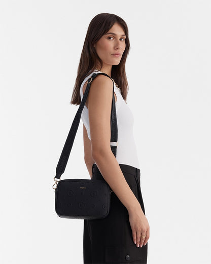 Mimco Flashback Black Camera Cross Body Bag Neoprene Genuine New RRP $199