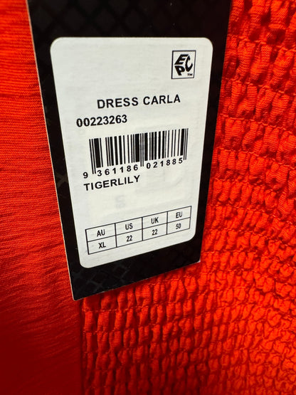 City Chic Carla Ruffle Midi Dress Plus Size XL 22 Bold Flare Satin Lined