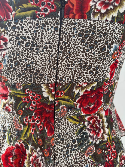 City Chic Strapless Floral Print Ruffle Party Dress Satin Lined XS PLUS  14