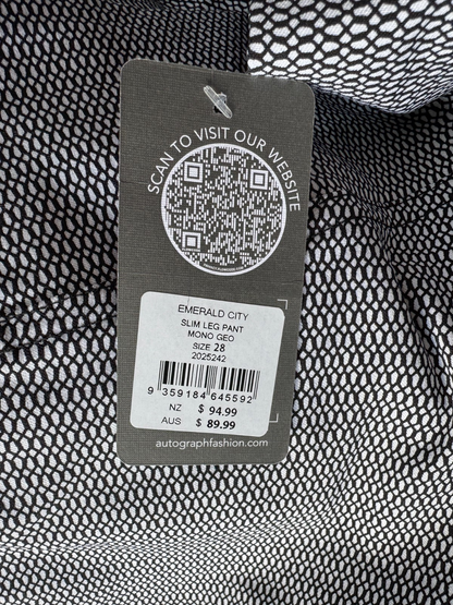 Autograph Black & White Pants Size 28 Full Length Stretch Plus NWT RRP $100