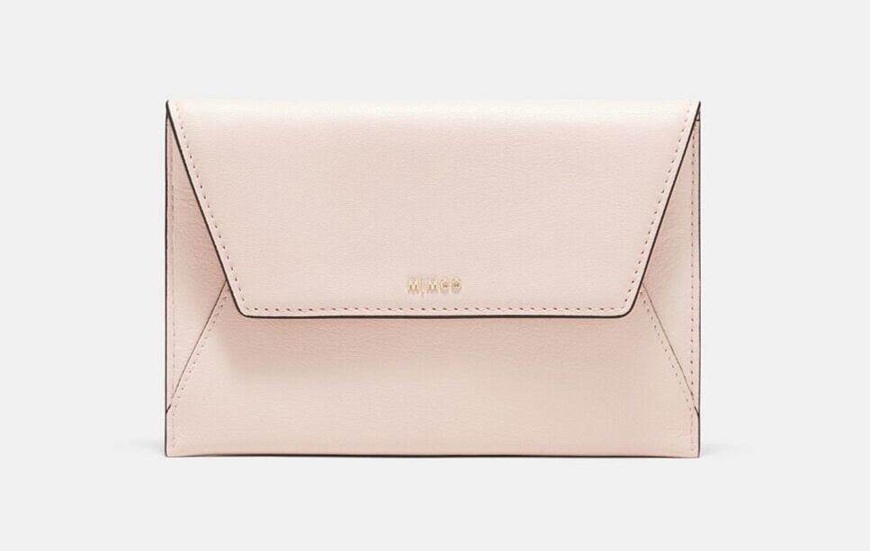 Mimco DRIFT Luxe Smooth Leather Envelope POUCH in Blush Pink by MIMCO RRP $100