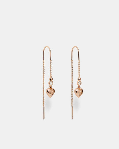 MIMCO Thread Heart Earrings 🖤 Rose Gold 🖤 New with Tags and Dust Bag RRP $70