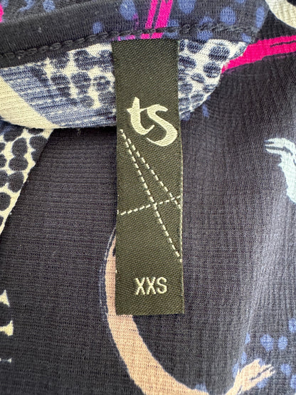 Taking Shape Blue Black Purple Easycare Top XXS Plus Size 12-14 No Iron