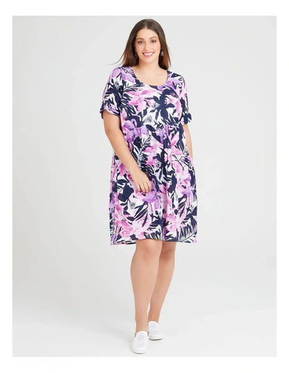 Taking Shape Cotton Tropical Pocket Dress Print Size 12 (Plus) RRP $129.95 NWT