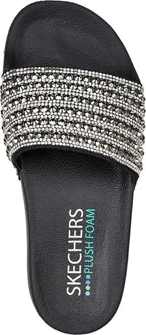 Skechers Cali Everyday Glam Black diamanté Slides US 10 New without Box RRP $80