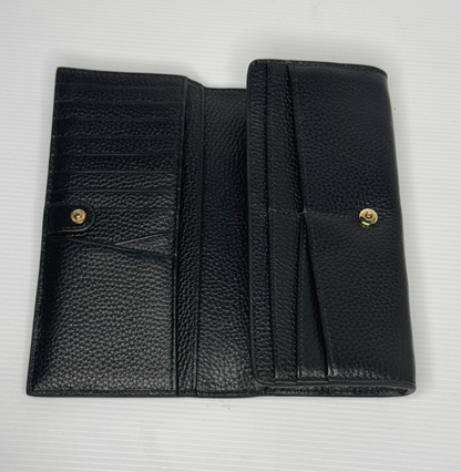 Mimco Black Leather Drift Large Zip Wallet As New rrp $199 Genuine Leather