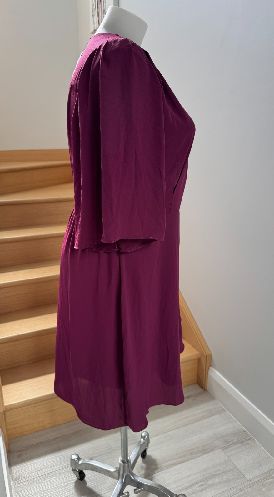 🌹 City Chic Women’s Jolie Wrap Dress – Wine – Size S Plus 16 RRP: $120 NEW