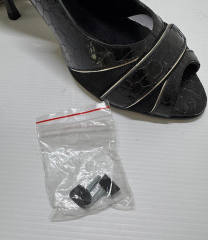 Black Patent Leather Shoes  Size 8 Aus Stunning as new with box and spare heels