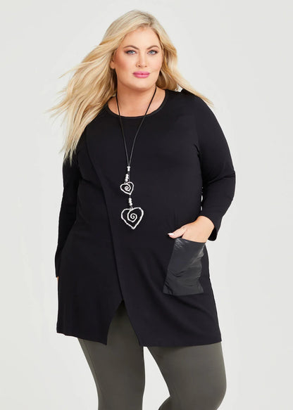 Taking Shape Bamboo Ponte Set The Tone Tunic in Black Plus Size 18 RRP $140 NEW