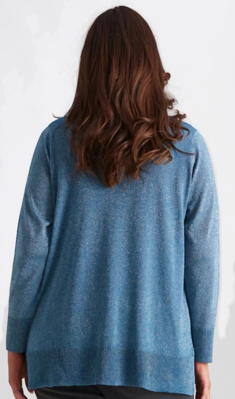 BEME Lurex Long Sleeve Knit Top Plus Size 20 (L) Blue New RRP $95 🌟 Stunning🌟