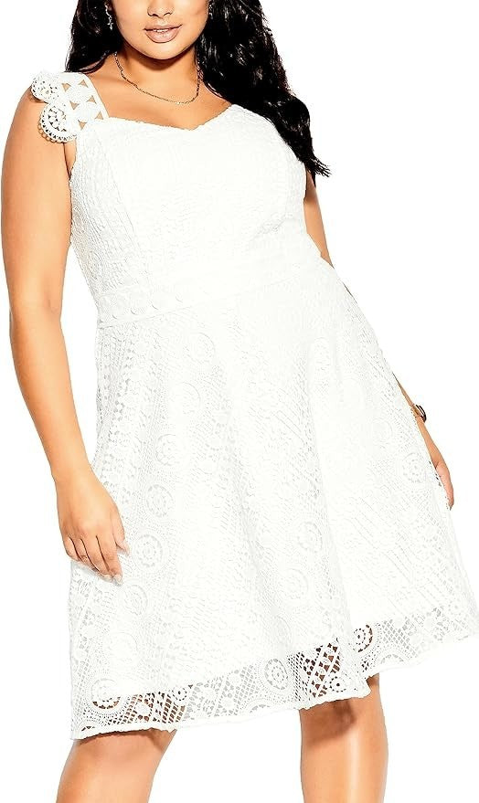 City Chic Women’s Plus Size Dainty Lace Dress – Size 16 Plus New RRP $140