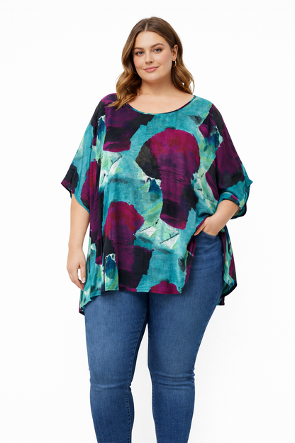 🌿 Taking Shape Top Plus Size M (18–20) Fully Lined Polyester – Elegant & Flowy