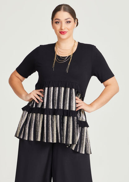 Taking Shape Shine on Tunic  Black/Gold BNWT Plus Size 20 RRP $130 Stunning Top