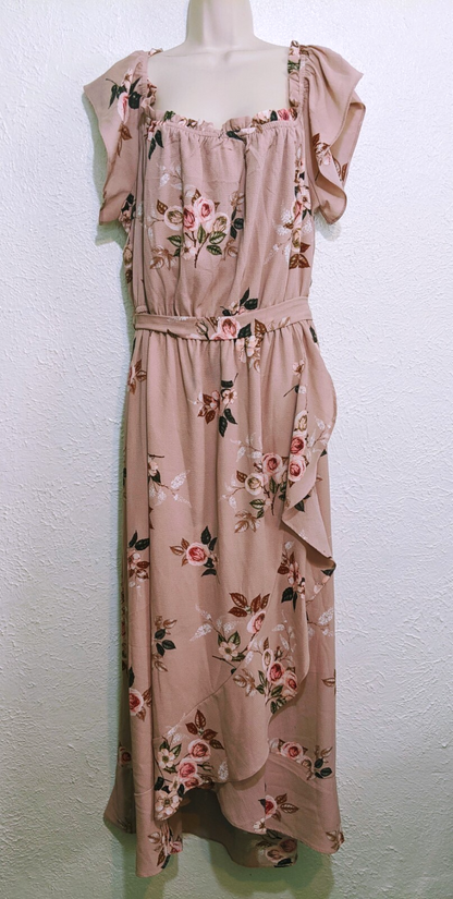 City Chic Rose Play Maxi Dress Plus Size Large/20 As New, worn once RRP $150