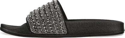 Skechers Cali Everyday Glam Black diamanté Slides US 10 New without Box RRP $80