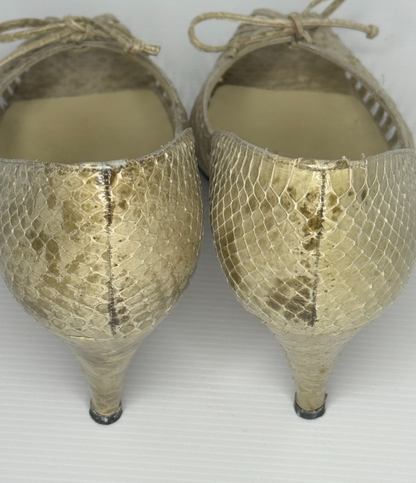 Lucalsax Beige Snakeskin slip on Vintage 60s 70s  RARE FIND, size 8.5 Leather
