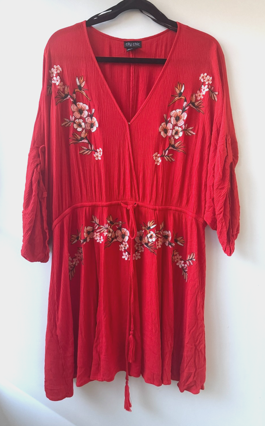 City Chic Seville Tunic Dress - tiger lily Plus Size L - 20 RRP $90